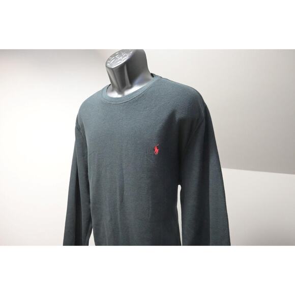 Polo Ralph Lauren Thermal Sweatshirt Black Long Sleeve Sweater Mens Size 2XL - Picture 1 of 8